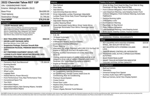 Photos of 2022 Chevrolet Tahoe RST for sale in Newton, IA at Gregg Young of Newton