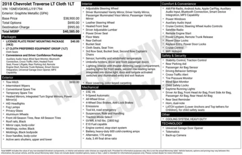 Photos of 2018 Chevrolet Traverse LT for sale in Newton, IA at Gregg Young of Newton