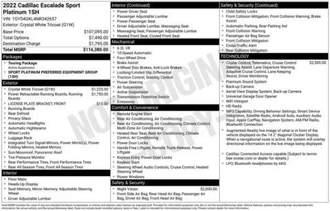 Photos of 2022 Cadillac Escalade Sport Platinum for sale in Newton, IA at Gregg Young of Newton