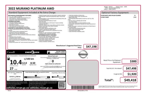 Photos of 2022 Nissan Murano Platinum for sale in Newton, IA at Gregg Young of Newton