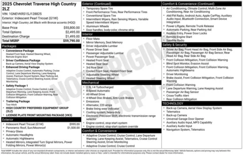 Photos of 2025 Chevrolet Traverse High Country for sale in Newton, IA at Gregg Young of Newton