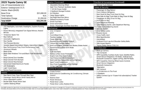 Photos of 2025 Toyota Camry SE for sale in Newton, IA at Gregg Young of Newton