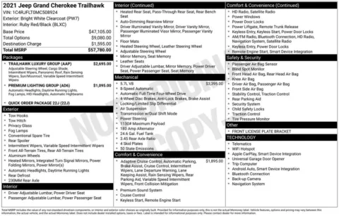 Photos of 2021 Jeep Grand Cherokee Trailhawk for sale in Newton, IA at Gregg Young Chevrolet Newton