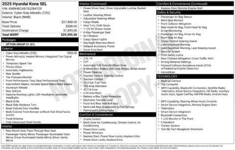 Photos of 2025 Hyundai Kona SEL for sale in Newton, IA at Gregg Young Chevrolet Newton
