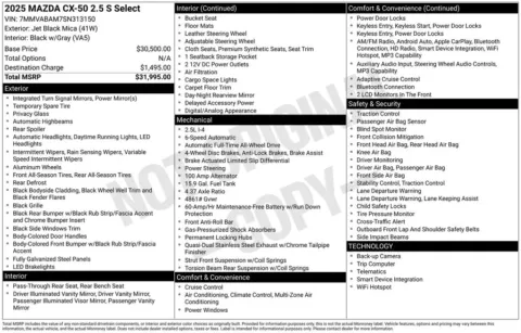 Photos of 2025 Mazda CX-50 2.5 S Select Package for sale in Newton, IA at Gregg Young Chevrolet Newton