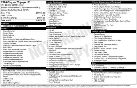 Photos of 2024 Chrysler Voyager LX for sale in Newton, IA at Gregg Young Chevrolet Newton