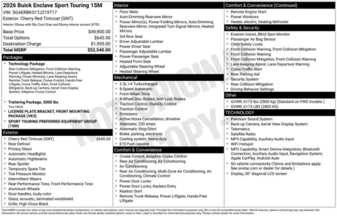 Photos of 2026 Buick Enclave Sport Touring for sale in Newton, IA at Gregg Young Chevrolet Newton