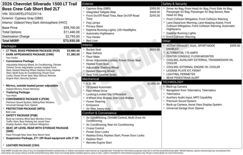 Photos of 2026 Chevrolet Silverado 1500 LT Trail Boss for sale in Newton, IA at Gregg Young Chevrolet Newton