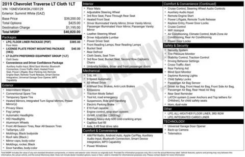 Photos of 2019 Chevrolet Traverse LT for sale in Newton, IA at Gregg Young Chevrolet Newton