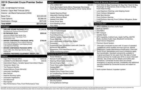 Photos of 2019 Chevrolet Cruze Premier for sale in Newton, IA at Gregg Young Chevrolet Newton