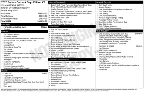 Photos of 2020 Subaru Outback Onyx Edition XT for sale in Newton, IA at Gregg Young Chevrolet Newton