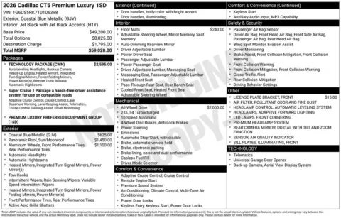 Photos of 2026 Cadillac CT5 Premium Luxury for sale in Newton, IA at Gregg Young Chevrolet Newton
