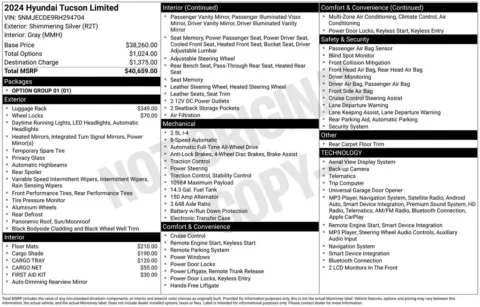 Photos of 2024 Hyundai Tucson Limited for sale in Newton, IA at Gregg Young Chevrolet Newton