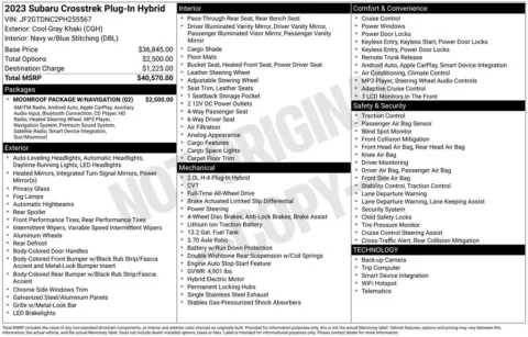 Photos of 2023 Subaru Crosstrek Hybrid for sale in Newton, IA at Gregg Young Chevrolet Newton
