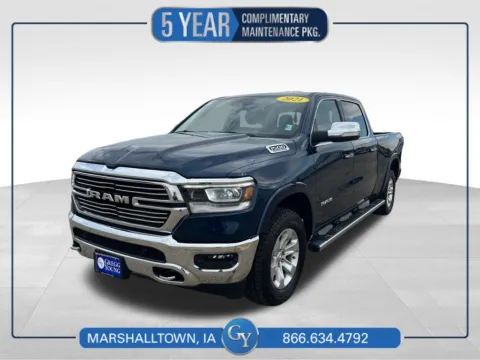 Blue 2021 Ram 1500 Laramie for sale in Marshalltown, IA