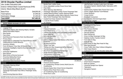 Photos of 2018 Chrysler Pacifica Limited for sale in Marshalltown, IA at Gregg Young Chevrolet Marshalltown