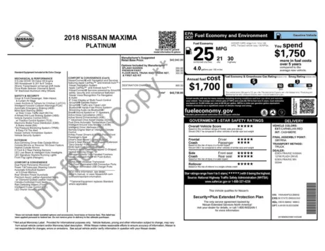 Photos of 2018 Nissan Maxima Platinum for sale in Marshalltown, IA at Gregg Young Chevrolet Marshalltown