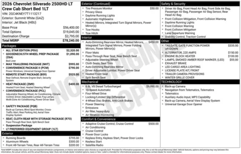 Photos of 2026 Chevrolet Silverado 2500HD LT for sale in Marshalltown, IA at Gregg Young Chevrolet Marshalltown