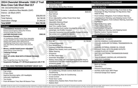 Photos of 2024 Chevrolet Silverado 1500 LT Trail Boss for sale in Marshalltown, IA at Gregg Young Chevrolet Marshalltown