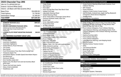 Photos of 2025 Chevrolet Trax 2RS for sale in Marshalltown, IA at Gregg Young Chevrolet Marshalltown