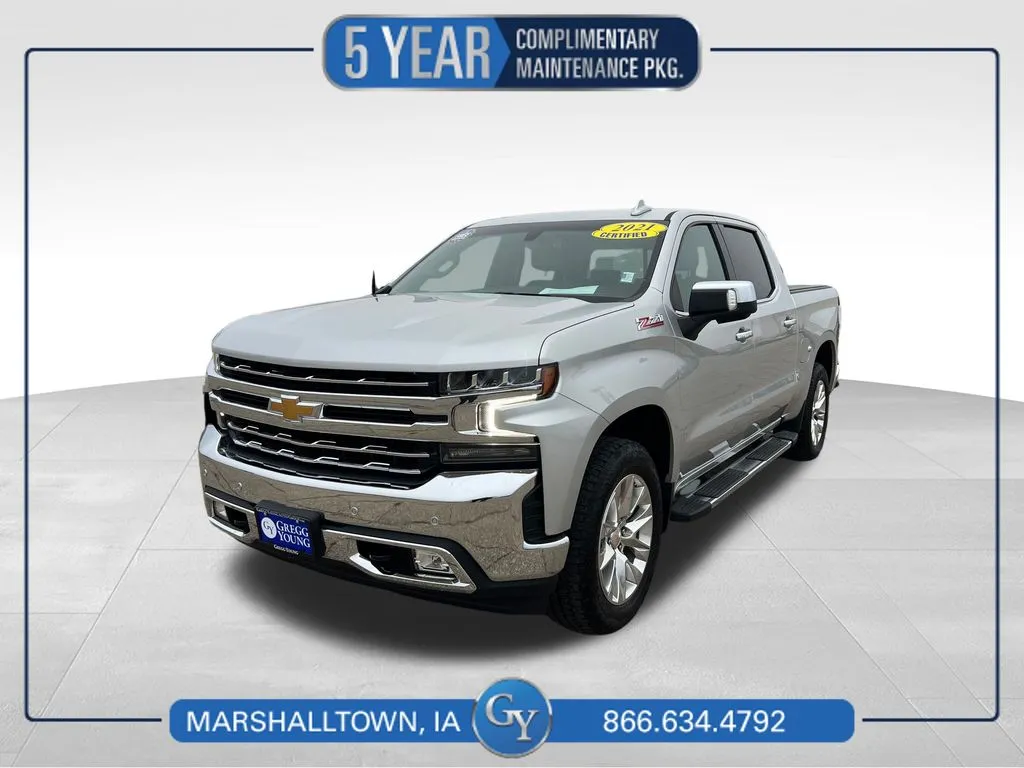 Silver 2021 Chevrolet Silverado 1500 LTZ for sale in Marshalltown, IA