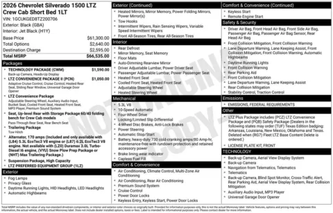 Photos of 2026 Chevrolet Silverado 1500 LTZ for sale in Marshalltown, IA at Gregg Young Chevrolet Marshalltown