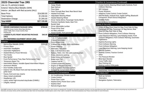 Photos of 2025 Chevrolet Trax 2RS for sale in Marshalltown, IA at Gregg Young Chevrolet Marshalltown