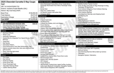 Photos of 2025 Chevrolet Corvette E-Ray for sale in Marshalltown, IA at Gregg Young Chevrolet Marshalltown