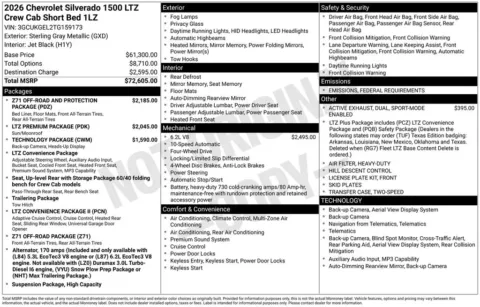 Photos of 2026 Chevrolet Silverado 1500 LTZ for sale in Marshalltown, IA at Gregg Young Chevrolet Marshalltown