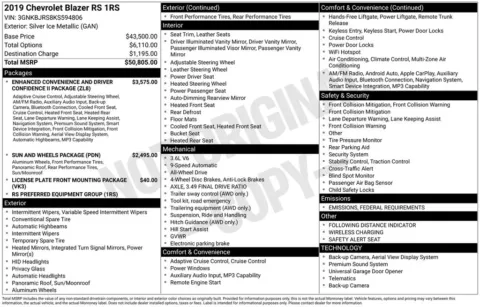 Photos of 2019 Chevrolet Blazer RS for sale in Marshalltown, IA at Gregg Young Chevrolet Marshalltown