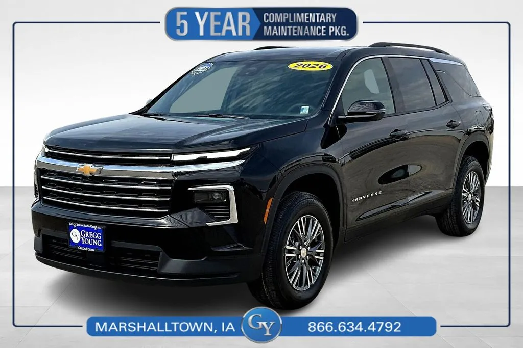 Black 2026 Chevrolet Traverse LT for sale in Marshalltown, IA