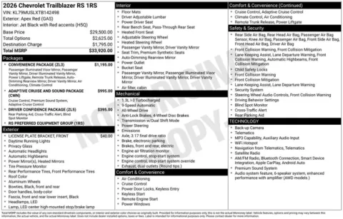 Photos of 2026 Chevrolet TrailBlazer RS for sale in Marshalltown, IA at Gregg Young Chevrolet Marshalltown