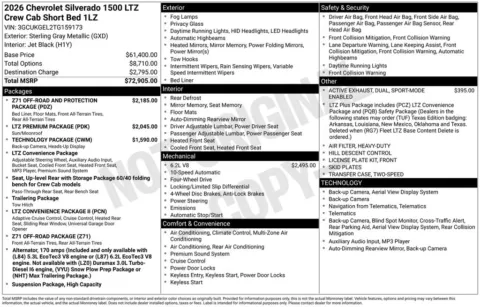 Photos of 2026 Chevrolet Silverado 1500 LTZ for sale in Marshalltown, IA at Gregg Young Chevrolet Marshalltown