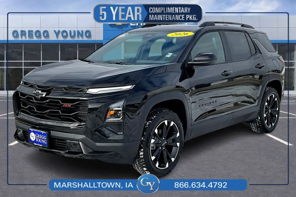 Black 2026 Chevrolet Equinox RS for sale in Marshalltown, IA