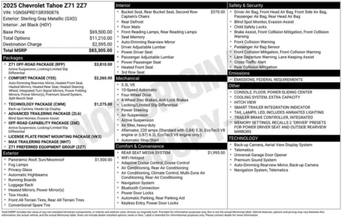 Photos of 2025 Chevrolet Tahoe Z71 for sale in Marshalltown, IA at Gregg Young Chevrolet Marshalltown