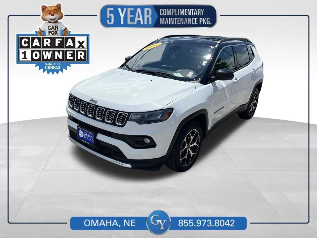 White 2025 Jeep Compass Limited for sale in Omaha, NE