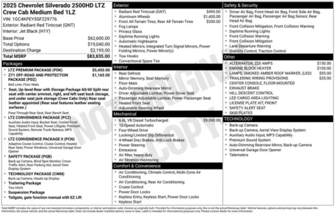 Photos of 2025 Chevrolet Silverado 2500HD LTZ for sale in Indianola, IA at Gregg Young Buick GMC Indianola