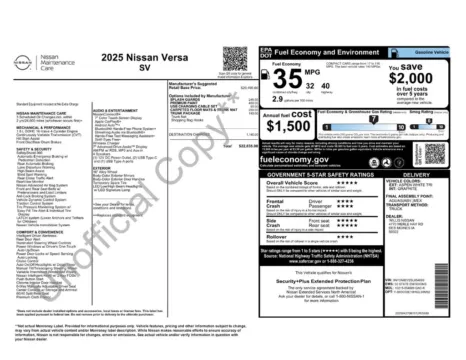 Photos of 2025 Nissan Versa 1.6 SV for sale in Indianola, IA at Gregg Young Buick GMC Indianola