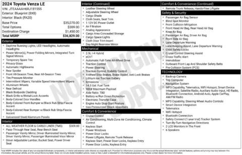 Photos of 2024 Toyota Venza LE for sale in Indianola, IA at Gregg Young Buick GMC Indianola
