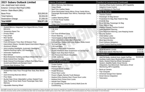 Photos of 2021 Subaru Outback Limited for sale in Norwalk, IA at Gregg Young Chevrolet of Norwalk