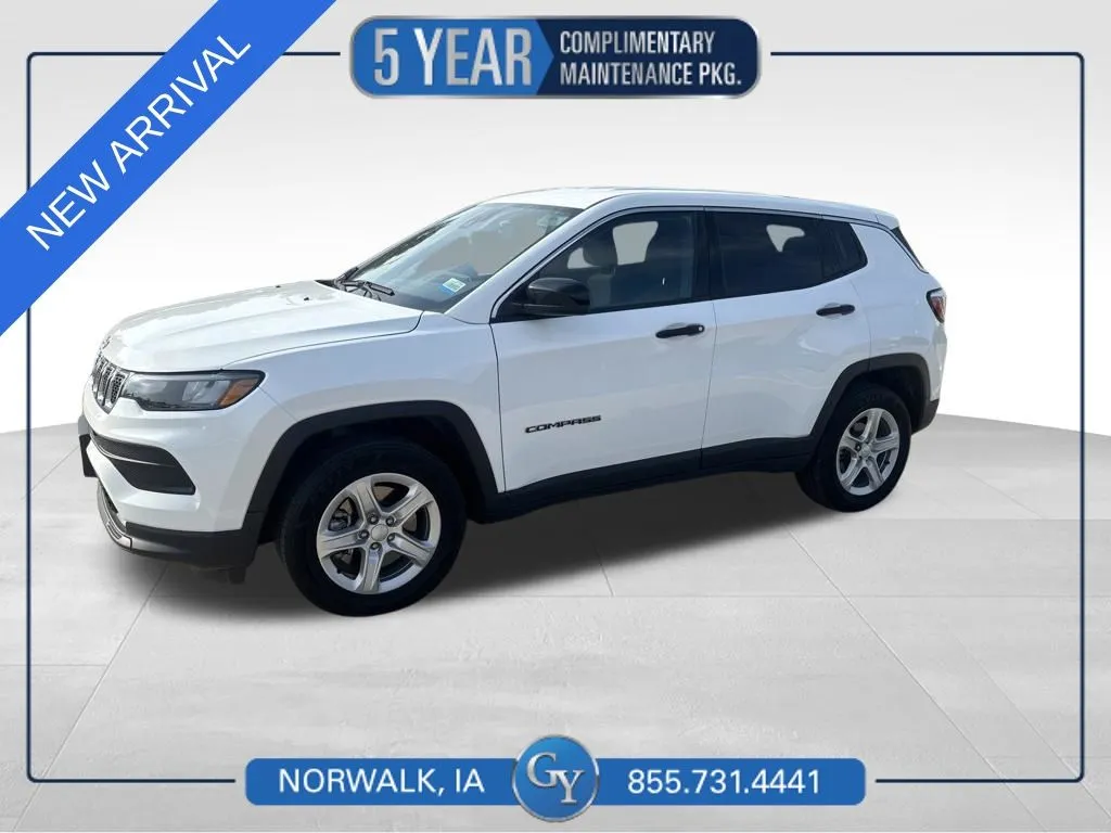 White 2023 Jeep Compass Sport for sale in Norwalk, IA