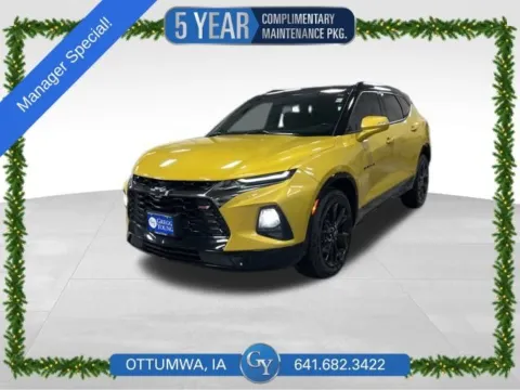 Yellow 2022 Chevrolet Blazer RS for sale in Ottumwa, IA