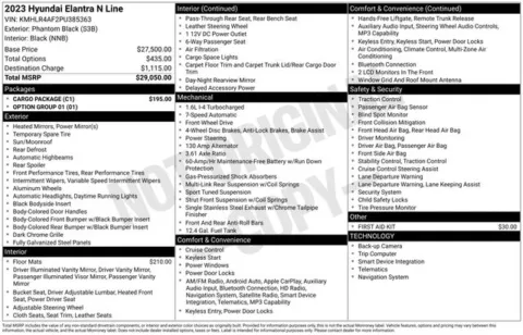 Photos of 2023 Hyundai Elantra N Line for sale in Ottumwa, IA at Gregg Young Toyota of Ottumwa