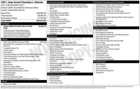 Photos of 2021 Jeep Grand Cherokee L Altitude for sale in Ottumwa, IA at Gregg Young Toyota of Ottumwa