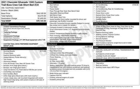 Photos of 2021 Chevrolet Silverado 1500 Custom Trail Boss for sale in Ottumwa, IA at Gregg Young Toyota of Ottumwa