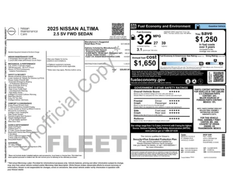 Photos of 2025 Nissan Altima 2.5 SV for sale in Ottumwa, IA at Gregg Young Toyota of Ottumwa