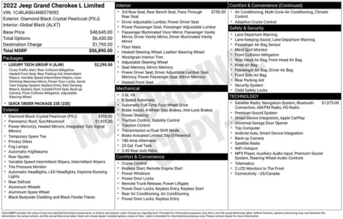 Photos of 2022 Jeep Grand Cherokee L Limited for sale in Ottumwa, IA at Gregg Young Toyota of Ottumwa
