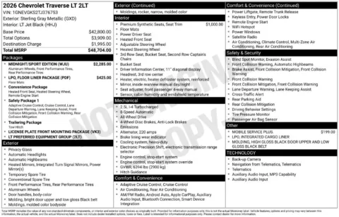 Photos of 2026 Chevrolet Traverse LT for sale in Columbus, NE at Gregg Young Toyota of Columbus
