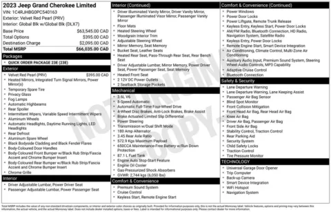 Photos of 2023 Jeep Grand Cherokee Limited for sale in Newton, IA at Gregg Young of Newton