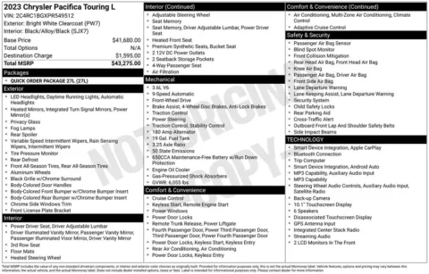 Photos of 2023 Chrysler Pacifica Touring L for sale in Newton, IA at Gregg Young of Newton